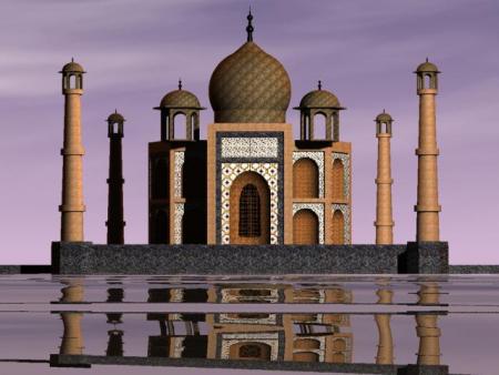 Mosquée avec reflet eau