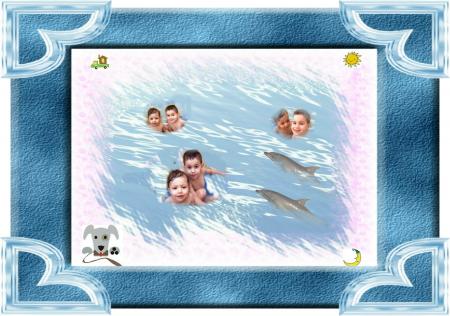 Redouane et Sarah avec dauphin